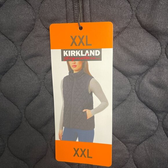 NEW Kirkland Signature Women's XXL Quilted Vest Black 2-Way Stretch Full Zip - Picture 9 of 11